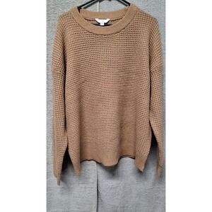 Time and Tru Womens XXXL 22 Brown Waffle Knit Pullover Sweater NWT